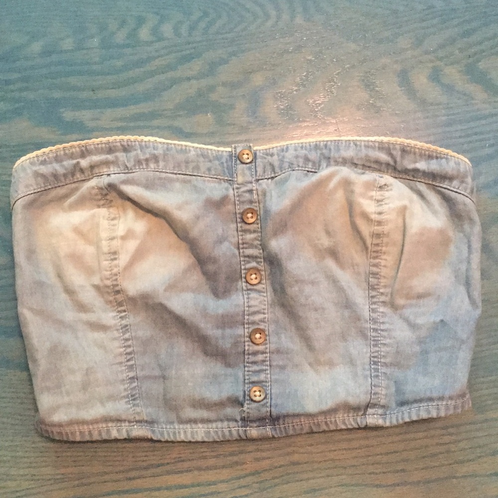 Denim Crop Top/ Bandeau